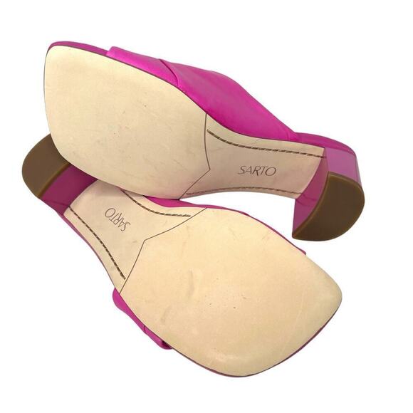 FRANCO SARTO Dreamy Slide Sandal in Pink Leather Women's Size 8.5 - Picture 8 of 9